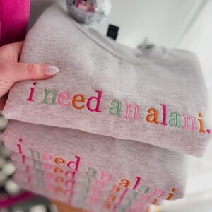 Gray Sweatshirt with embroidery *Alani